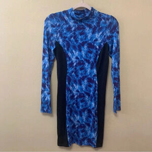 Rachel Pally Hepburn Two Toned Print Dress in Gemstone Feline